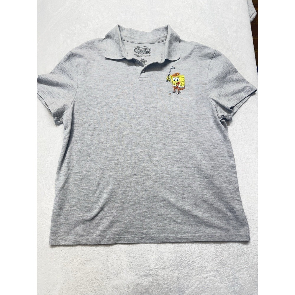 Spongebob Squarepants Golf Polo Gray Shirt short sleeve Golf Logo Unisex XL